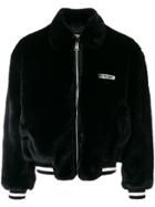 Represent Faux Fur Bomber Jacket - Black