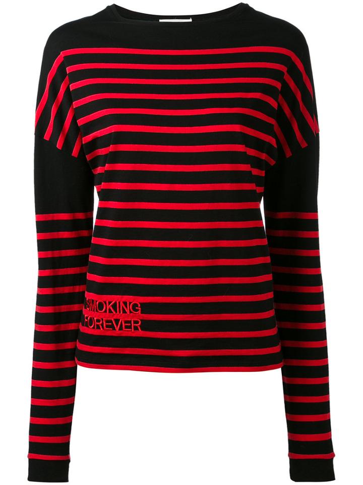 Saint Laurent - Striped Jumper - Women - Cotton - S, Black, Cotton