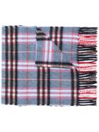 Burberry Checked Scarf - Blue