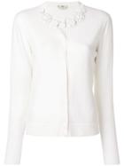 Fendi Floral Appliqué Cardigan - White