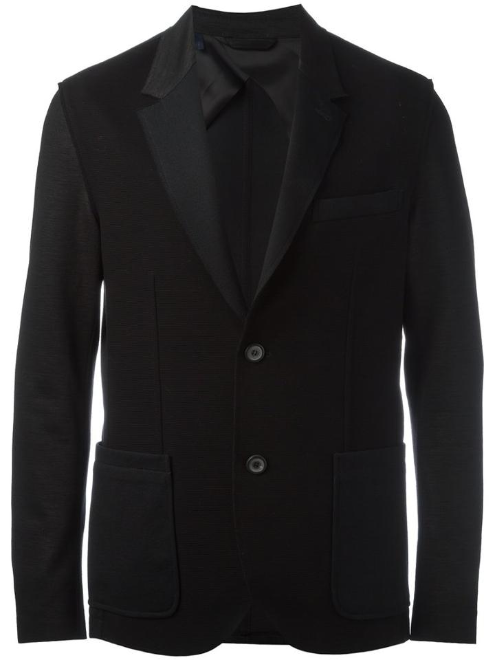 Lanvin Button Up Blazer, Men's, Size: 52, Black, Viscose/polyester/cotton