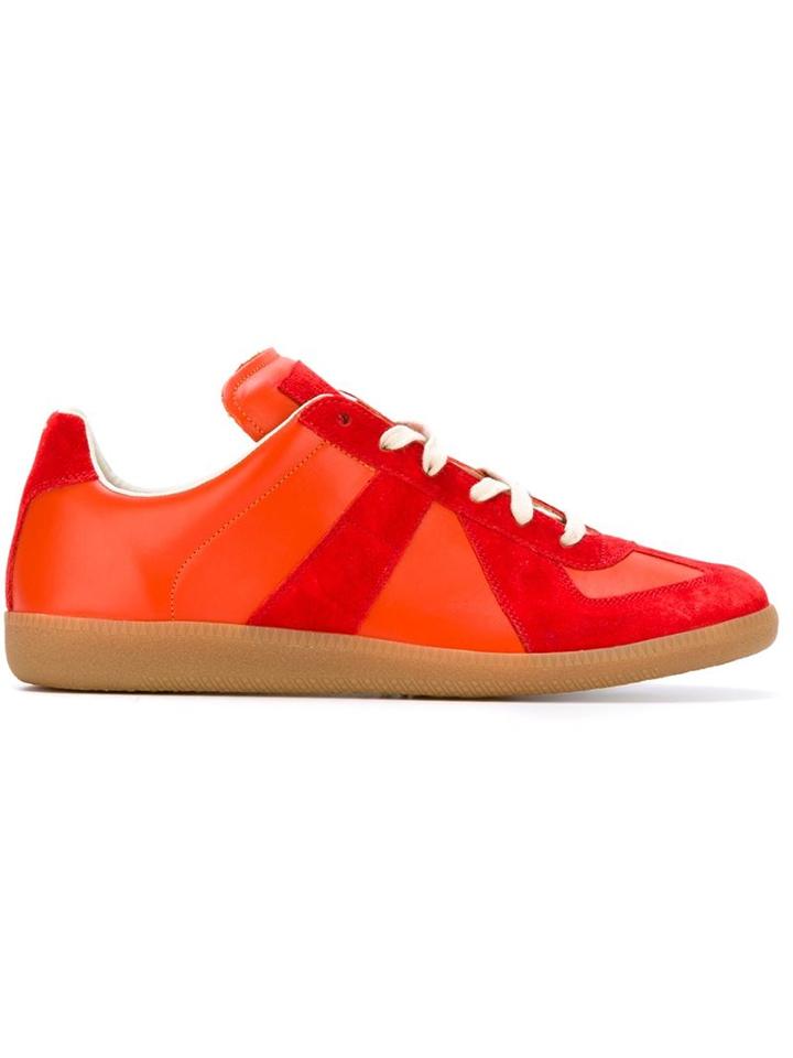 Maison Margiela Replica Sneakers, Men's, Size: 40, Yellow/orange, Calf Leather/suede/leather/rubber