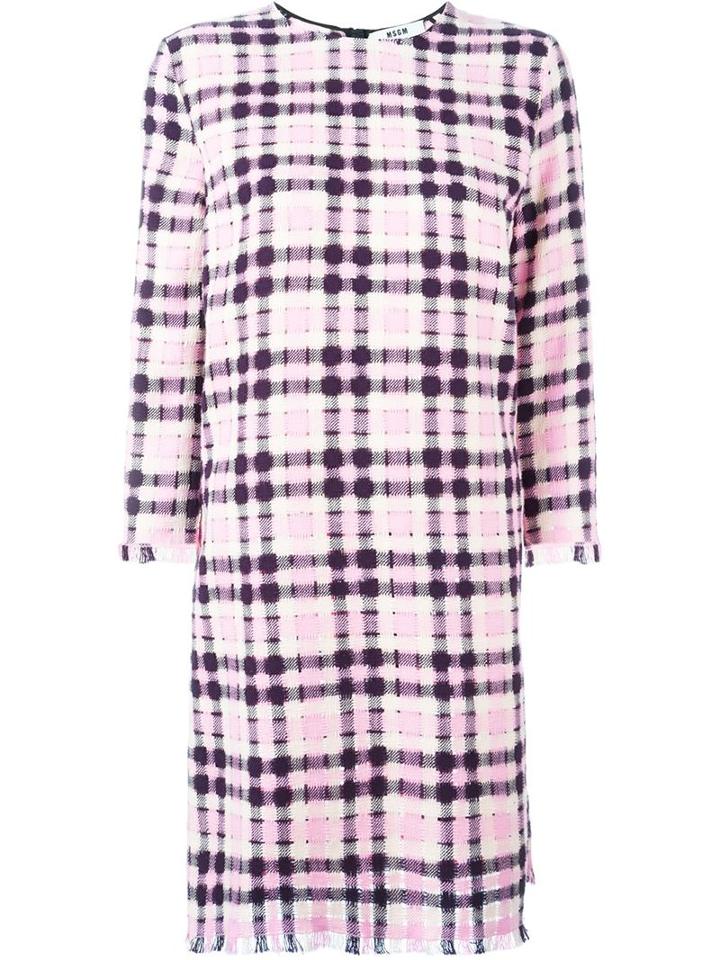 Msgm Checked Shift Dress