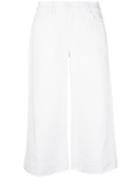 7 For All Mankind - Wide-legged Cropped Jeans - Women - Cotton/spandex/elastane - 25, White, Cotton/spandex/elastane