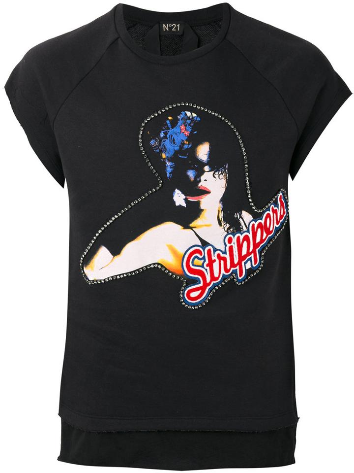 No21 - Printed T-shirt - Men - Cotton/polyamide - M, Black, Cotton/polyamide