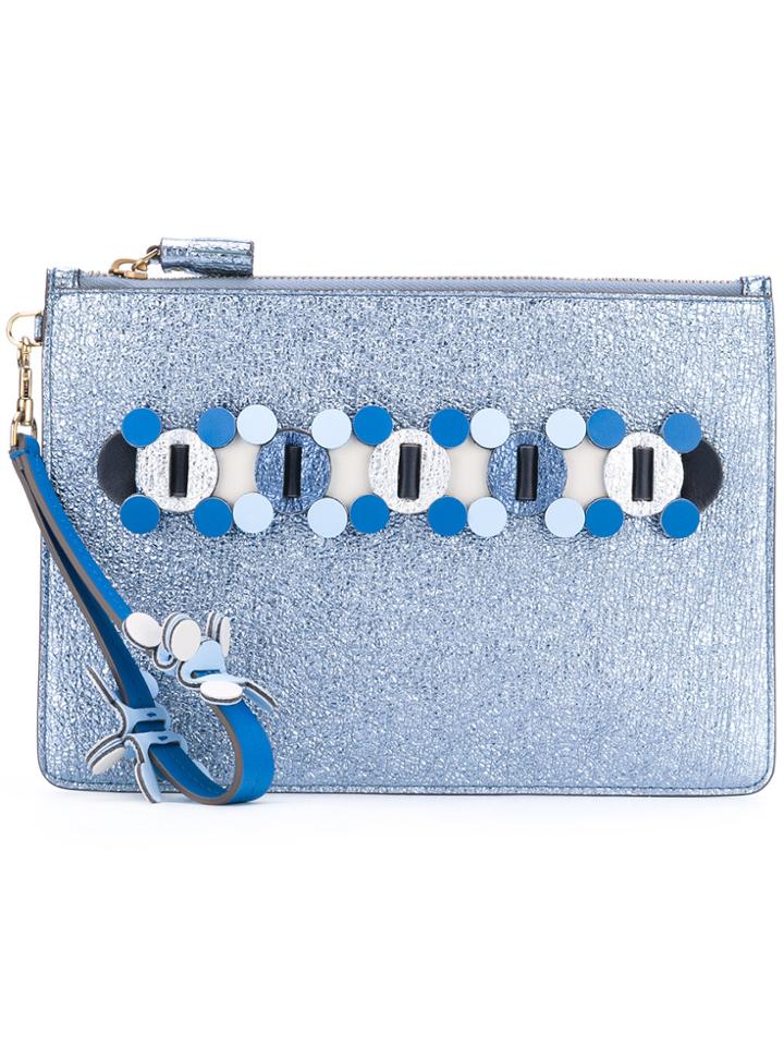 Anya Hindmarch Circulus Large Pouch Clutch - Blue