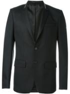 Givenchy Zipped Collar Blazer, Men's, Size: 52, Black, Wool/spandex/elastane/cupro/cotton