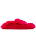 Sergio Rossi Fur Mules - Pink & Purple