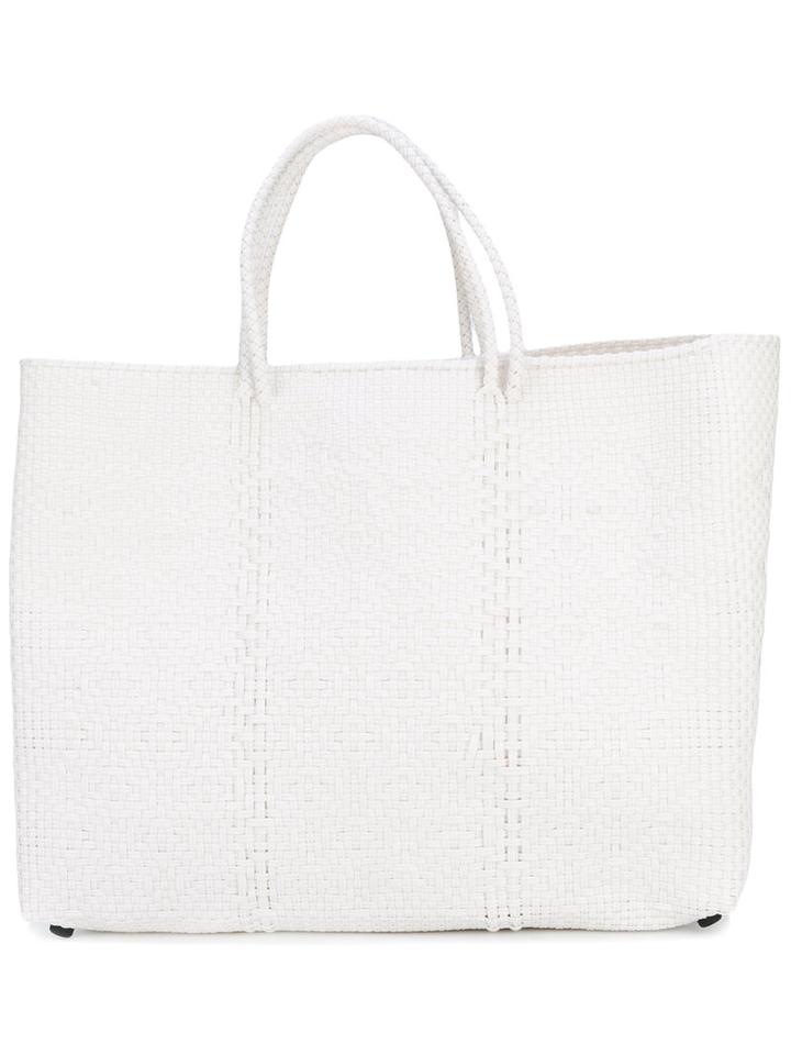 Woven Tote Bag - Women - Plastic/straw - One Size, White, Plastic/straw, Truss Nyc