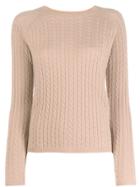 Max Mara Cable Knit Sweater - Neutrals