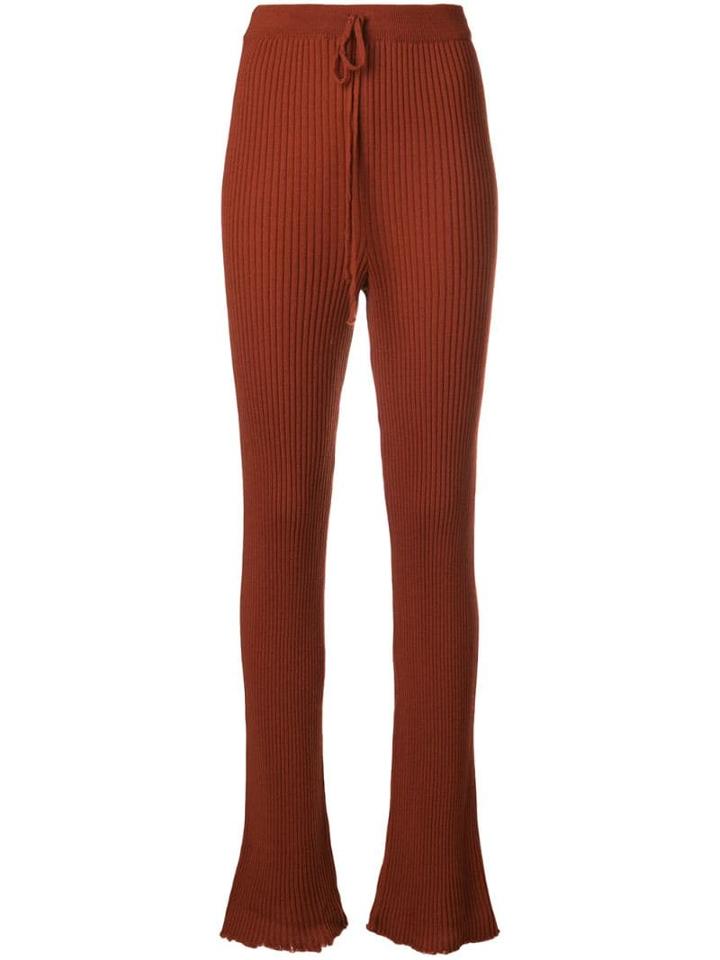 Marques'almeida High Waist Rib Knit Trousers - Yellow