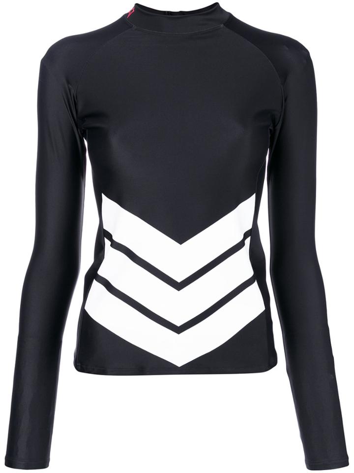 Perfect Moment Chevron Detail Rashguard - Black