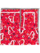 Marc Jacobs Floral And Hearts Print Scarf - Red