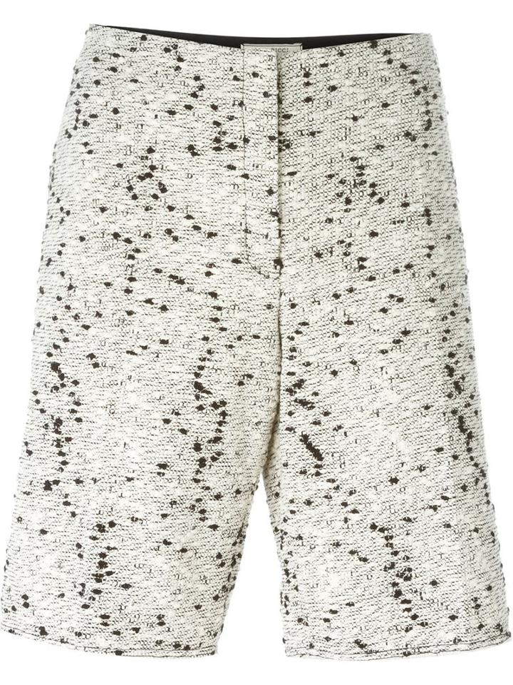 Nina Ricci Bouclé Knit Shorts, Women's, Size: 42, White, Cotton/polyamide/silk
