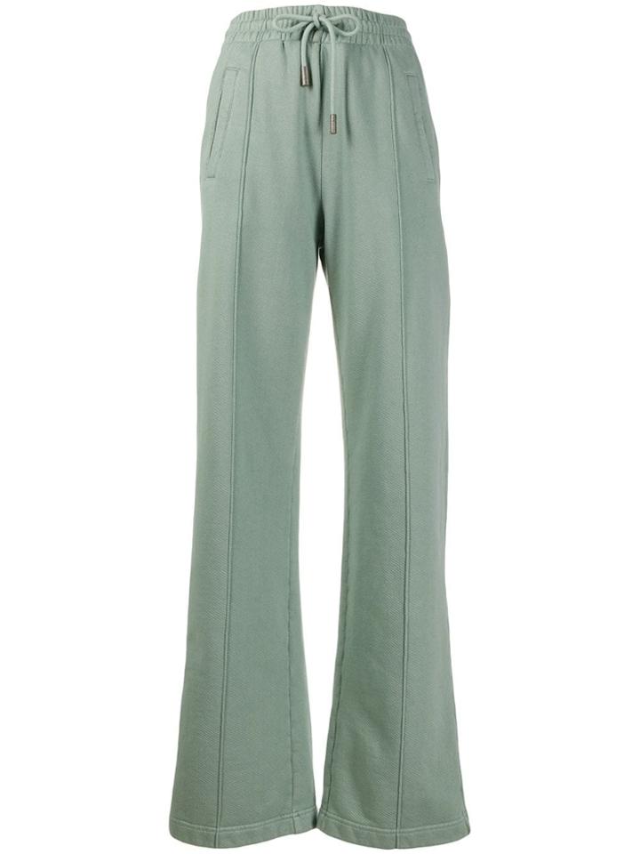 Off-white Knitted Flared Trousers - Green