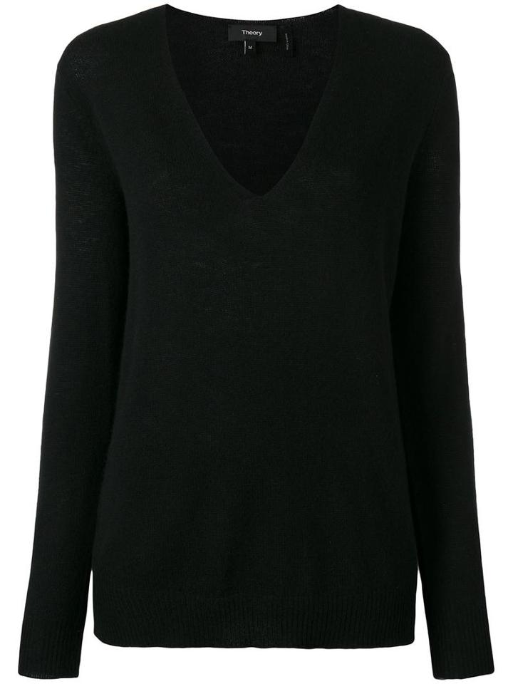 Theory V-neck Jumper, Women's, Size: Small, Black, Cashmere