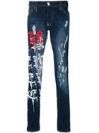 Philipp Plein Crash Super Straight Cut Jeans - Blue