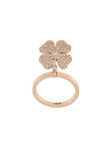 Jagga Four Leaf Clover Diamond Ring, Women's, Metallic