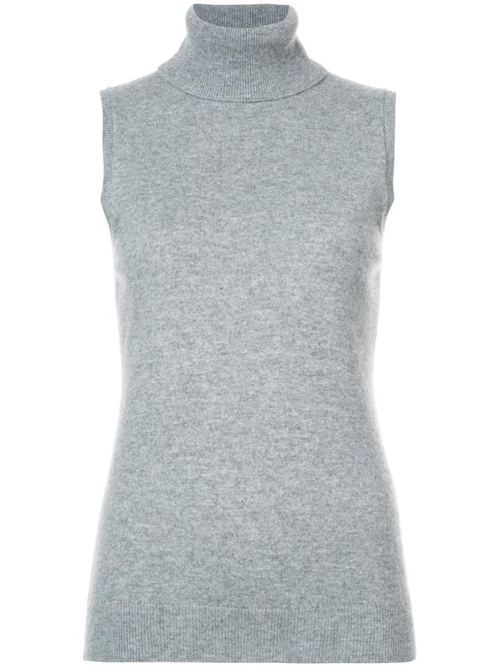 Theory Roll-neck Sleeveless Top - Grey