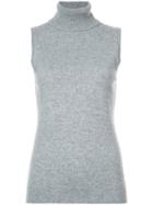 Theory Roll-neck Sleeveless Top - Grey