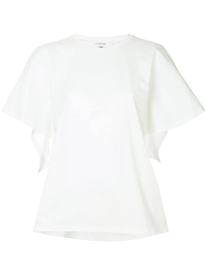Le Ciel Bleu Flared Short-sleeve Top - White