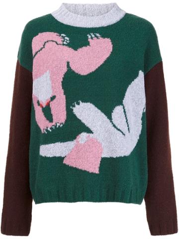 Minjukim Patterned Jumper, Women's, Green, Wool