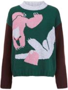 Minjukim Patterned Jumper, Women's, Green, Wool