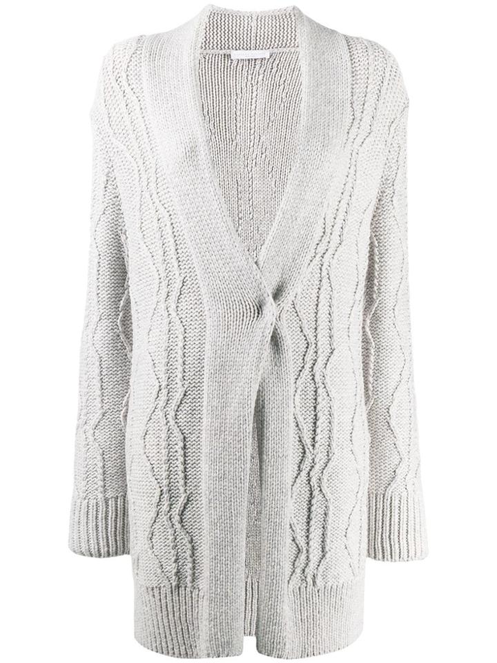 Fabiana Filippi Draped Slim-fit Cardigan - Grey