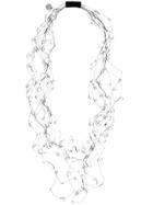 Maria Calderara Crystal Beaded Long Layered Necklace - Black
