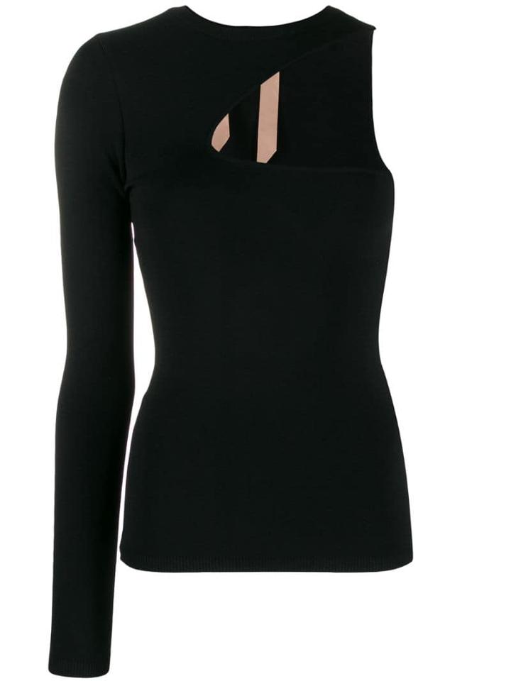 Nº21 One Sleeve Knitted Top - Black