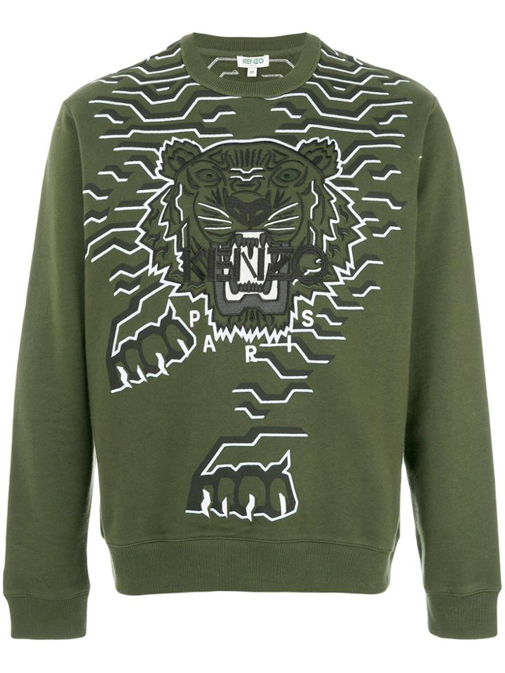 Kenzo Tiger Patch Sweatshirt - Green