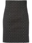 Dolce & Gabbana Polka Dot Skirt, Women's, Size: 42, Black, Cotton/spandex/elastane
