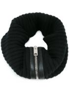 Les Hommes Ribbed Zip Detail Scarf