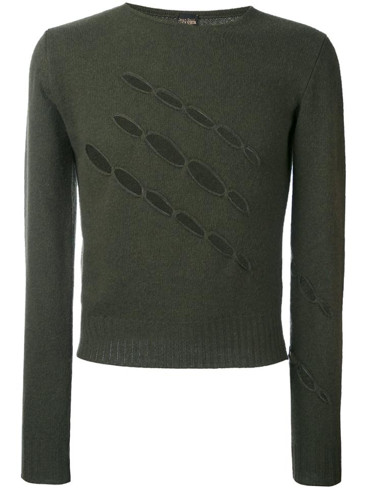 Jean Paul Gaultier Vintage Hole Detail Jumper - Green