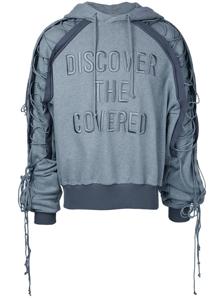Juun.j Laced Sleeve Hoodie - Grey