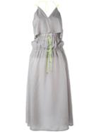 Marios - Tiered Drawstring Dress - Women - Polyester/cupro - M, Women's, Grey, Polyester/cupro