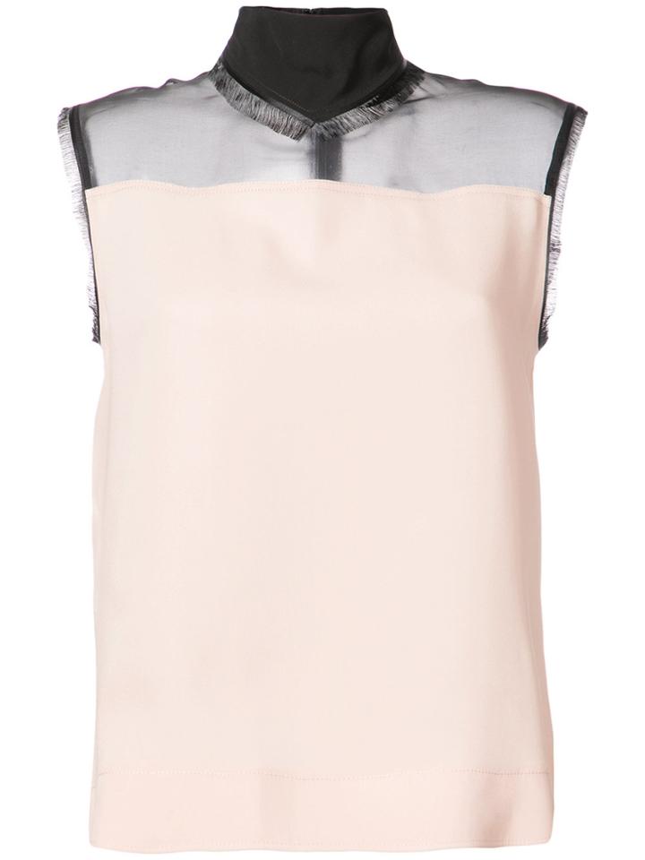 Derek Lam Sleeveless Scarf Neck Blouse - Pink & Purple