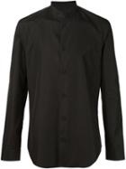 Maison Margiela Band Collar Shirt, Men's, Size: 42, Black, Cotton