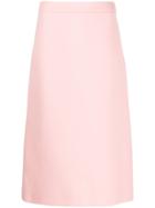 Prada Midi A-line Skirt - Pink