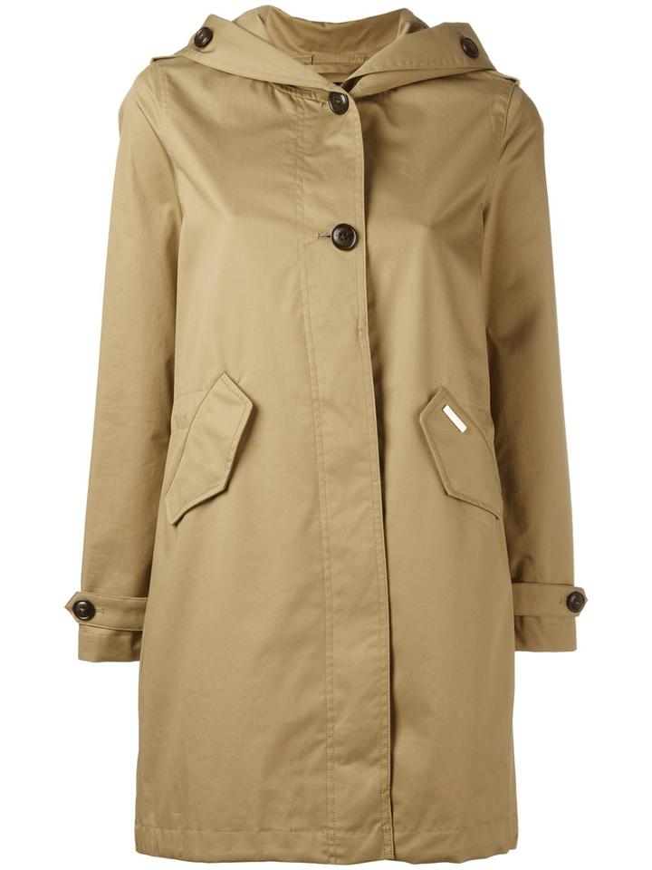 Woolrich Hooded Trench Coat, Women's, Size: Xs, Nude/neutrals, Cotton/polyester