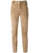 Loro Piana - Cropped Skinny Trousers - Women - Silk/lamb Skin/spandex/elastane - 42, Nude/neutrals, Silk/lamb Skin/spandex/elastane