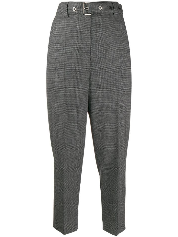 Brunello Cucinelli Cropped Belted Trousers - Grey