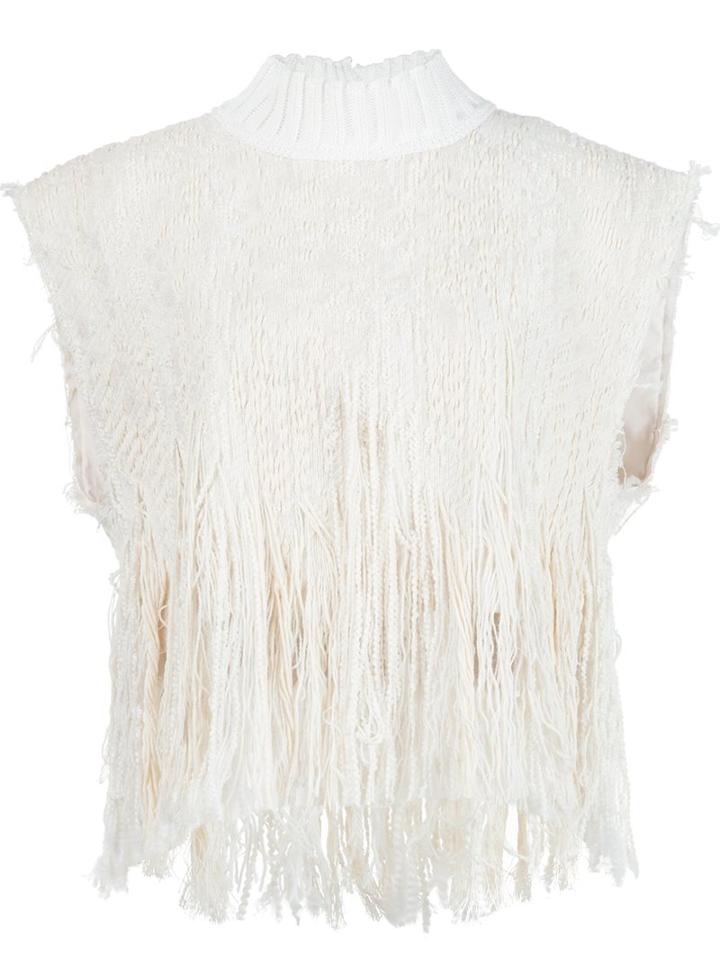 Sea Fringed Top, Women's, Size: 4, White, Cotton