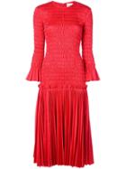Khaite Ruched Midi Dress - Red