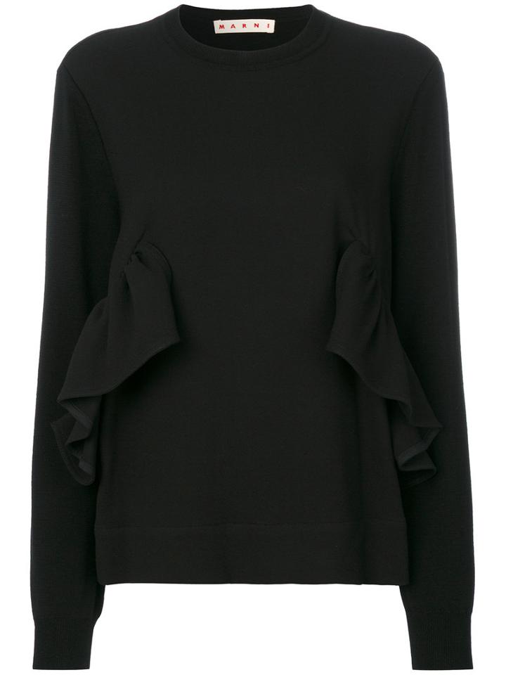Marni - Crew Neck Sweater - Women - Cotton/polyamide/viscose/virgin Wool - 40, Black, Cotton/polyamide/viscose/virgin Wool