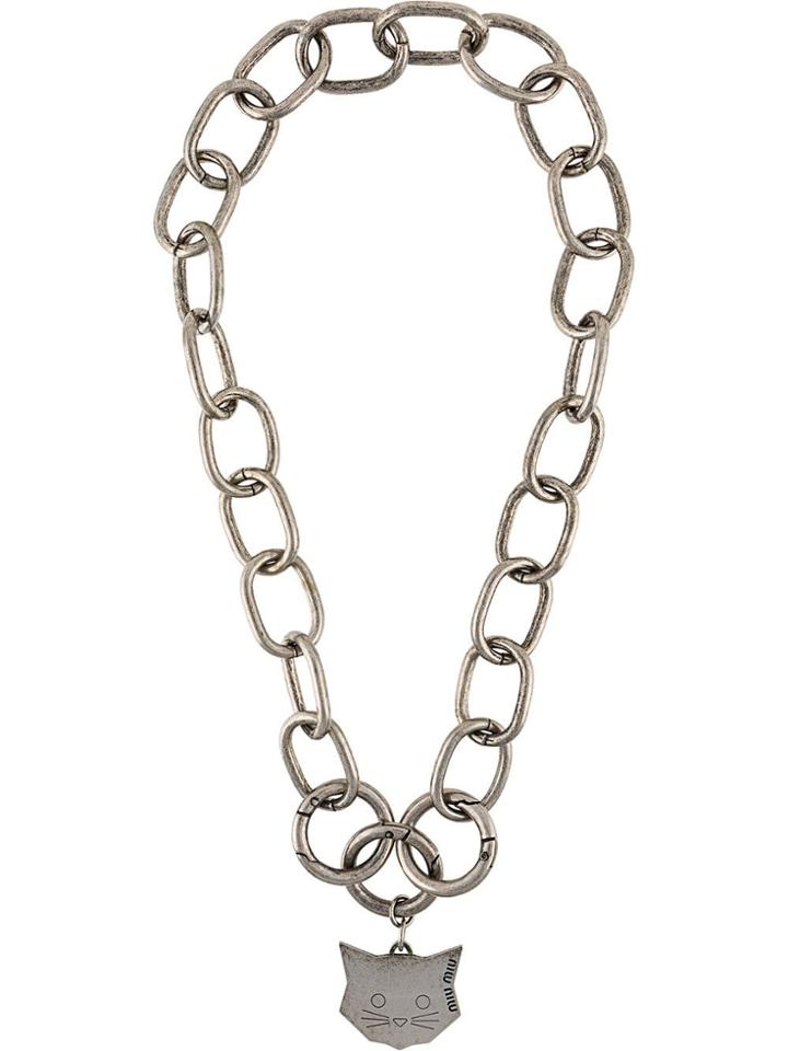 Miu Miu Kitty Chain Necklace - Metallic