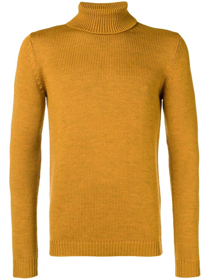 Roberto Collina Turtleneck Fitted Sweater - Yellow & Orange