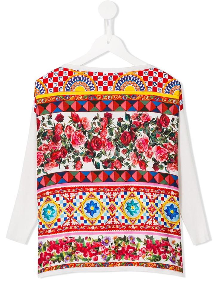 Dolce & Gabbana Kids Mambo Print Top, Girl's, Size: 10 Yrs, White