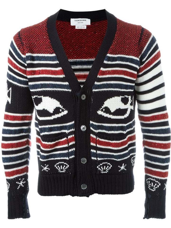 Thom Browne V-neck Striped Cardigan
