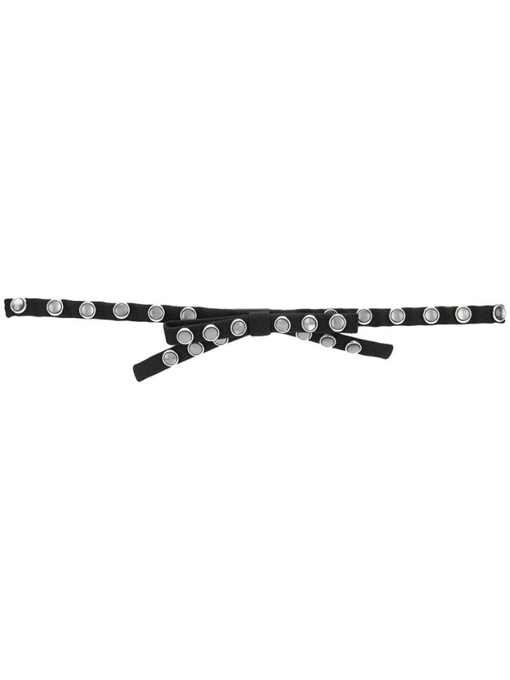No21 Studded Bow-embellished Belt - Black